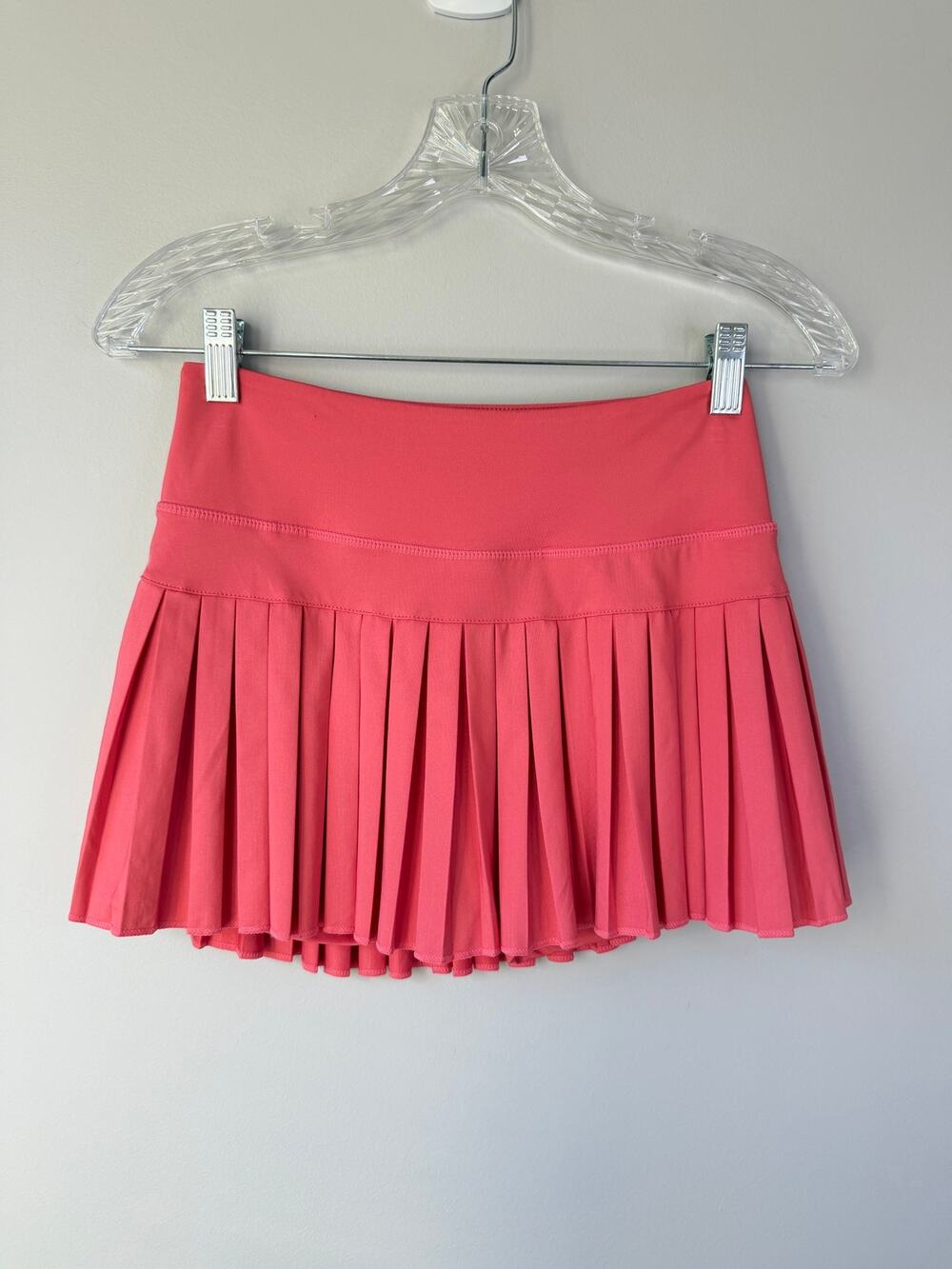 Gold Hinge Size S Pleated Tennis Skirt "Punch" Coral Pink Skort Pickleball